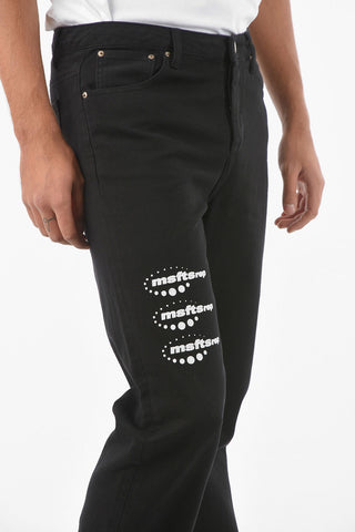 20cm logo printed regular waist jeans