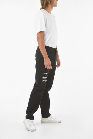 20cm logo printed regular waist jeans