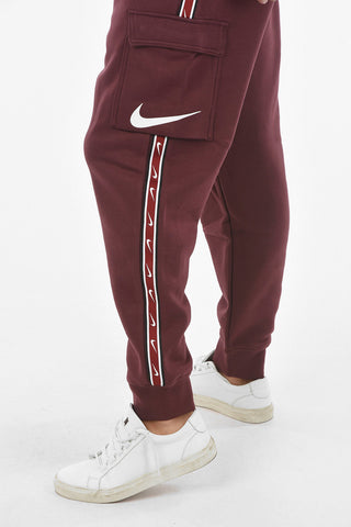Joggers Cargo In Cotone Garzato Con Banda Laterale Logata
