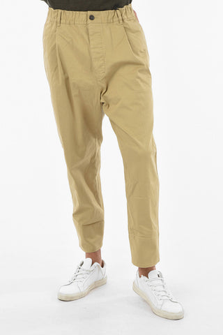  Pleated ELASTIC AVIATOR FIT Button Closure Pants 