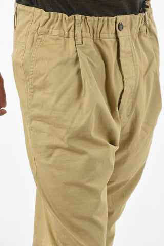  Pleated ELASTIC AVIATOR FIT Button Closure Pants 