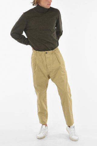  Pleated ELASTIC AVIATOR FIT Button Closure Pants 