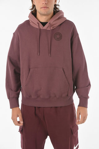 ALL STAR CHUCK TAYLOR Solid Hooded Sweatshirt with Large Patch Pocket