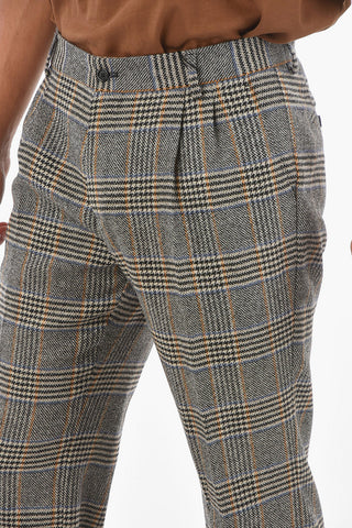 Pantaloni ad 1 Pince con Motivo District Check