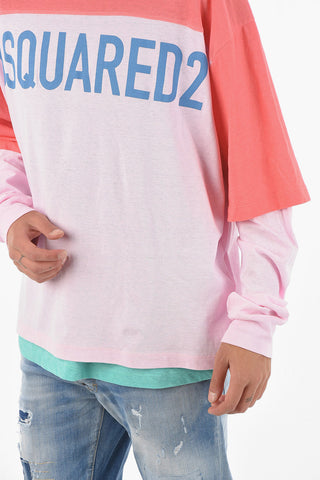 Long Sleeved Double Layer T-shirt With Printed Logo