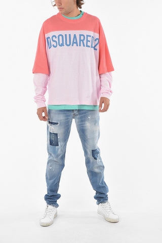 Long Sleeved Double Layer T-shirt With Printed Logo