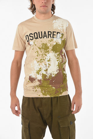 Paint Effect Print COOL FIT Crewneck T-shirt