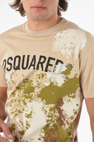 Paint Effect Print COOL FIT Crewneck T-shirt