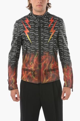 HOMME Giubbotto in Pelle FLAME con Motivo Monogram
