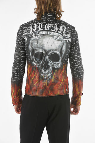 HOMME Giubbotto in Pelle FLAME con Motivo Monogram