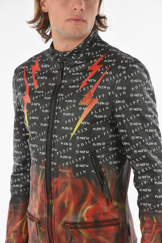 HOMME Giubbotto in Pelle FLAME con Motivo Monogram