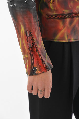 HOMME Giubbotto in Pelle FLAME con Motivo Monogram