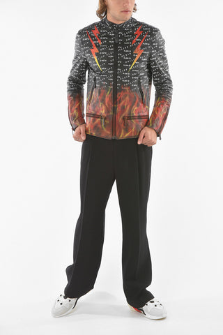 HOMME Giubbotto in Pelle FLAME con Motivo Monogram