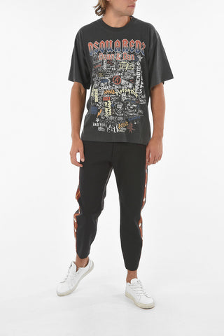 Flamed Cotton IRON FIT Vintage Effect Print T-shirt