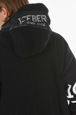 Cappotto in Cotone Stretch con Cappuccio