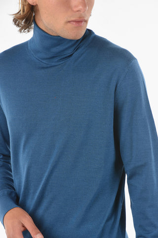 Turtle Neck Wool Silk Blend Sweater