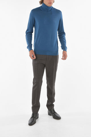 Turtle Neck Wool Silk Blend Sweater