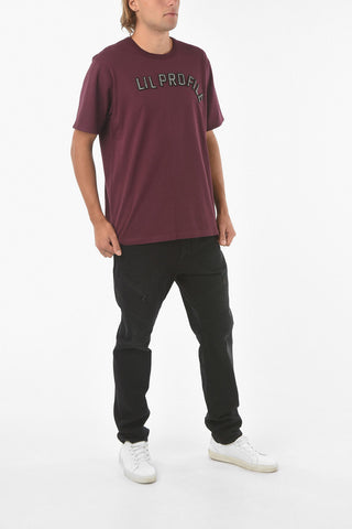 T-shirt Girocllo con Ricamo Perline