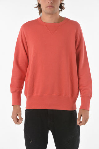 Solid Color Cotton Crew-neck Sweatshirt