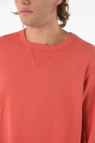 Solid Color Cotton Crew-neck Sweatshirt