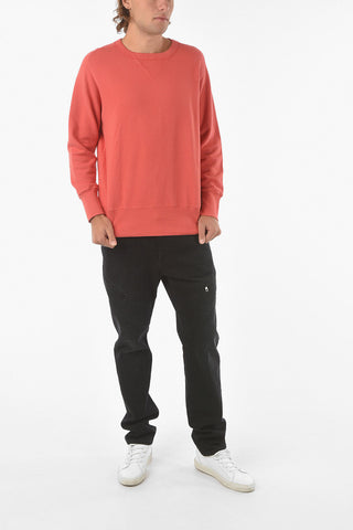 Solid Color Cotton Crew-neck Sweatshirt
