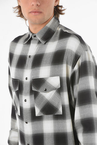 Camicia Tartan collo Italiano con Bottoni Automatici