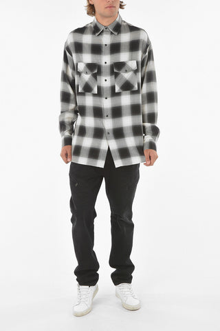 Camicia Tartan collo Italiano con Bottoni Automatici