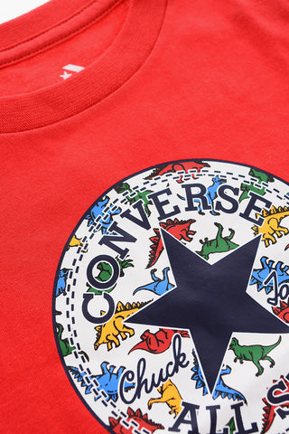 ALL STAR CHUCK TAYLOR t-shirt a tinta unita con stampa sul fronte