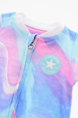 ALL STAR CHUCK TAYLOR Tie-Dye Effect Romper with Front Zip