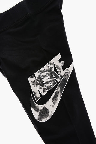 Leggings Stretch Stampa Logo Effetto Tie Dye
