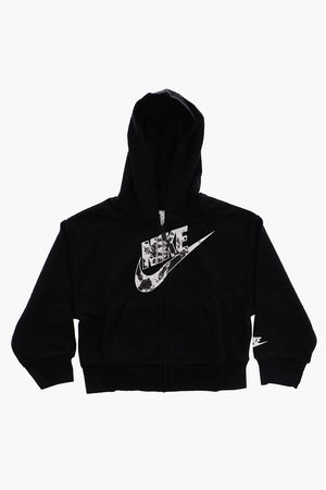 Solid-Color Hooded Sweatshirt with Zip Closure