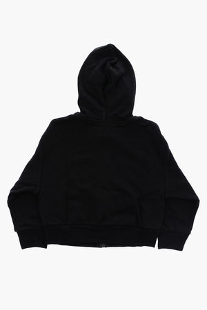 Solid-Color Hooded Sweatshirt with Zip Closure