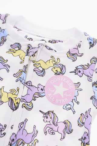 ALL STAR CHUCK TAYLOR Unicorn Print Romper with Zip Closure