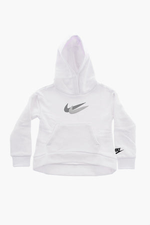 Uni Sweatshirt Aus Gebürsteter Baumwolle Mit Maxi-Aufgesetzter Tasche