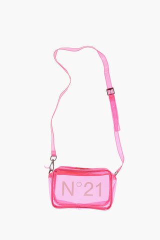 Printed Logo Sheer Shoulder Bag