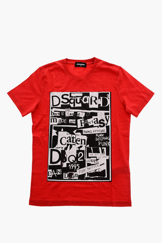 T-shirt Girocollo con Maxi Stampa Frontale