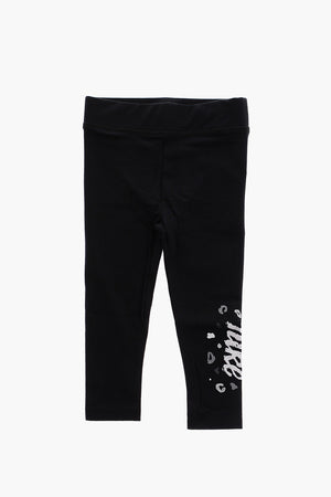 Solid-Color Leggings with Printed Logo