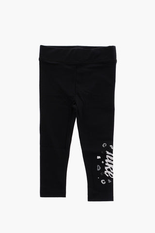 Leggings a tinta unita con logo stampato
