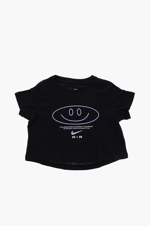 Cropped Crew Neck T-Shirt with Print