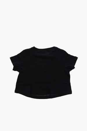Cropped Crew Neck T-Shirt with Print