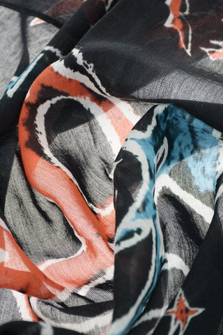 Foulard S-WREST  Stampato in Cotone e Seta