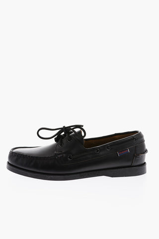 leather boat deck loafers