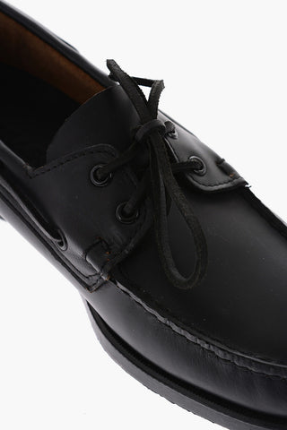 leather boat deck loafers