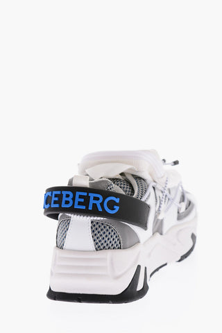 leather and fabric KAKKOI sneakers with removable pocket on the front