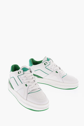 two-tone leather sneakers
