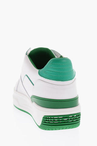 two-tone leather sneakers