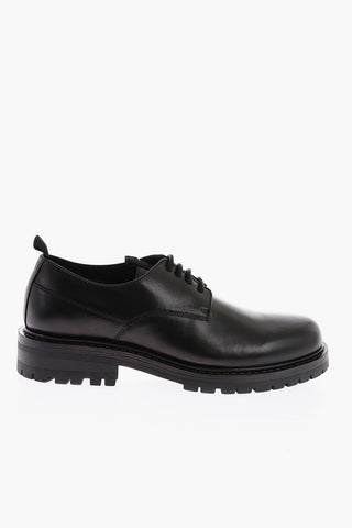 solid color leather FIRO Derby shoes