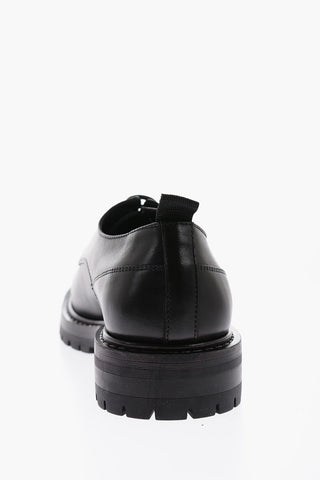 solid color leather FIRO Derby shoes
