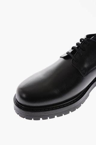 solid color leather FIRO Derby shoes