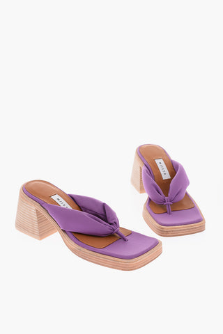 7cm square toe thong sandals